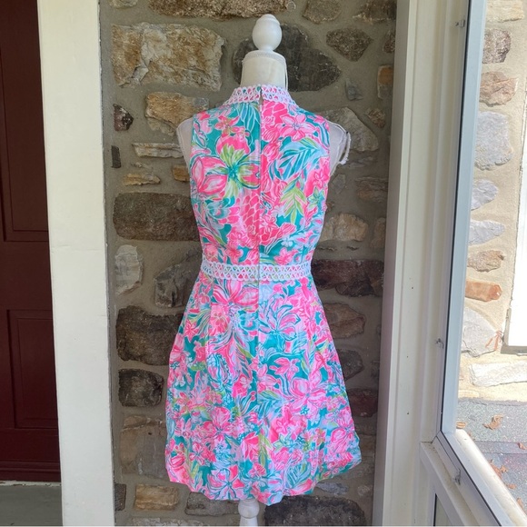 Lilly Pulitzer Franci High Collar Dress In Multi Hot On The Scene Womens 8 $198 - Picture 8 of 13